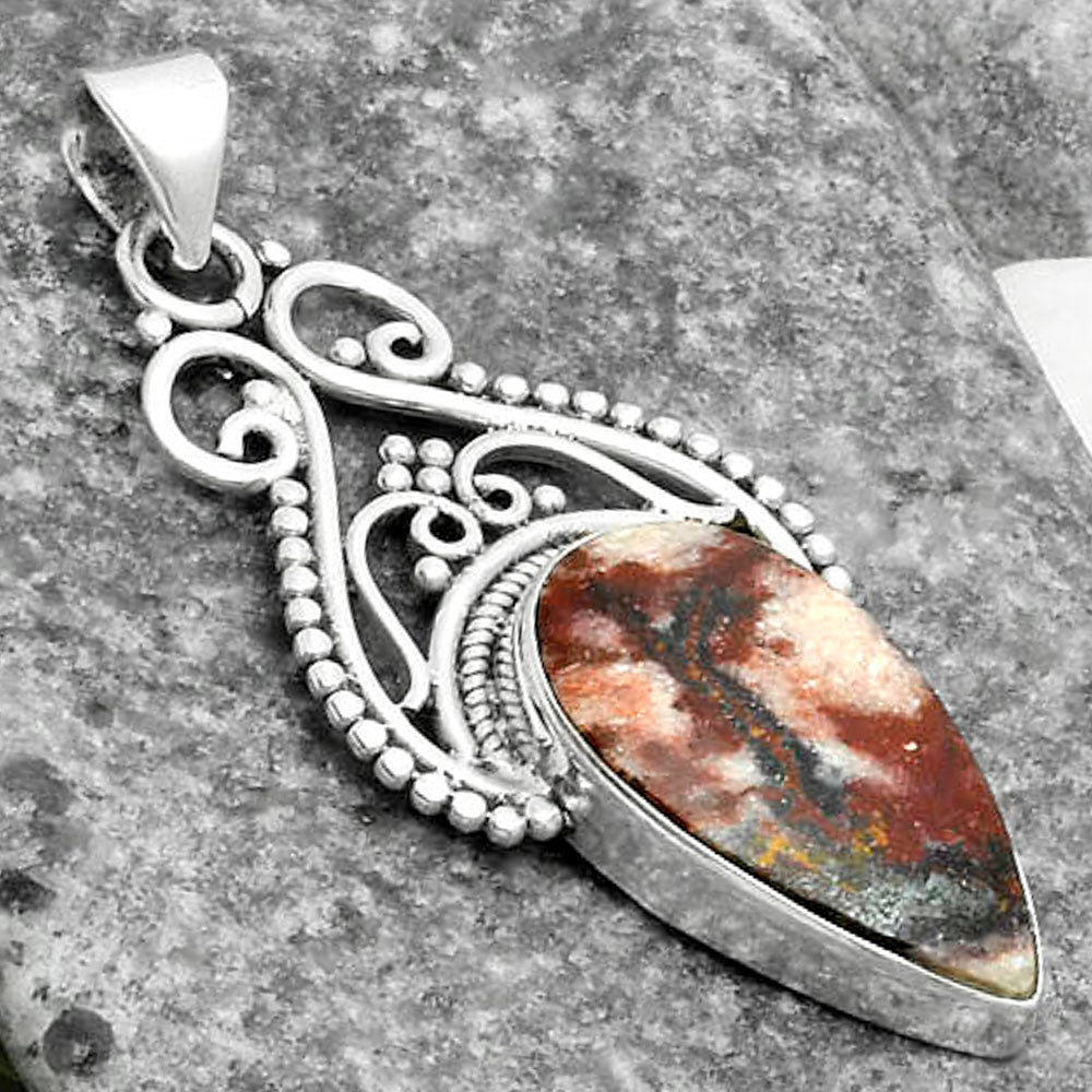Natural Indian Blanket Jasper Pendant P-1541 SDP115780