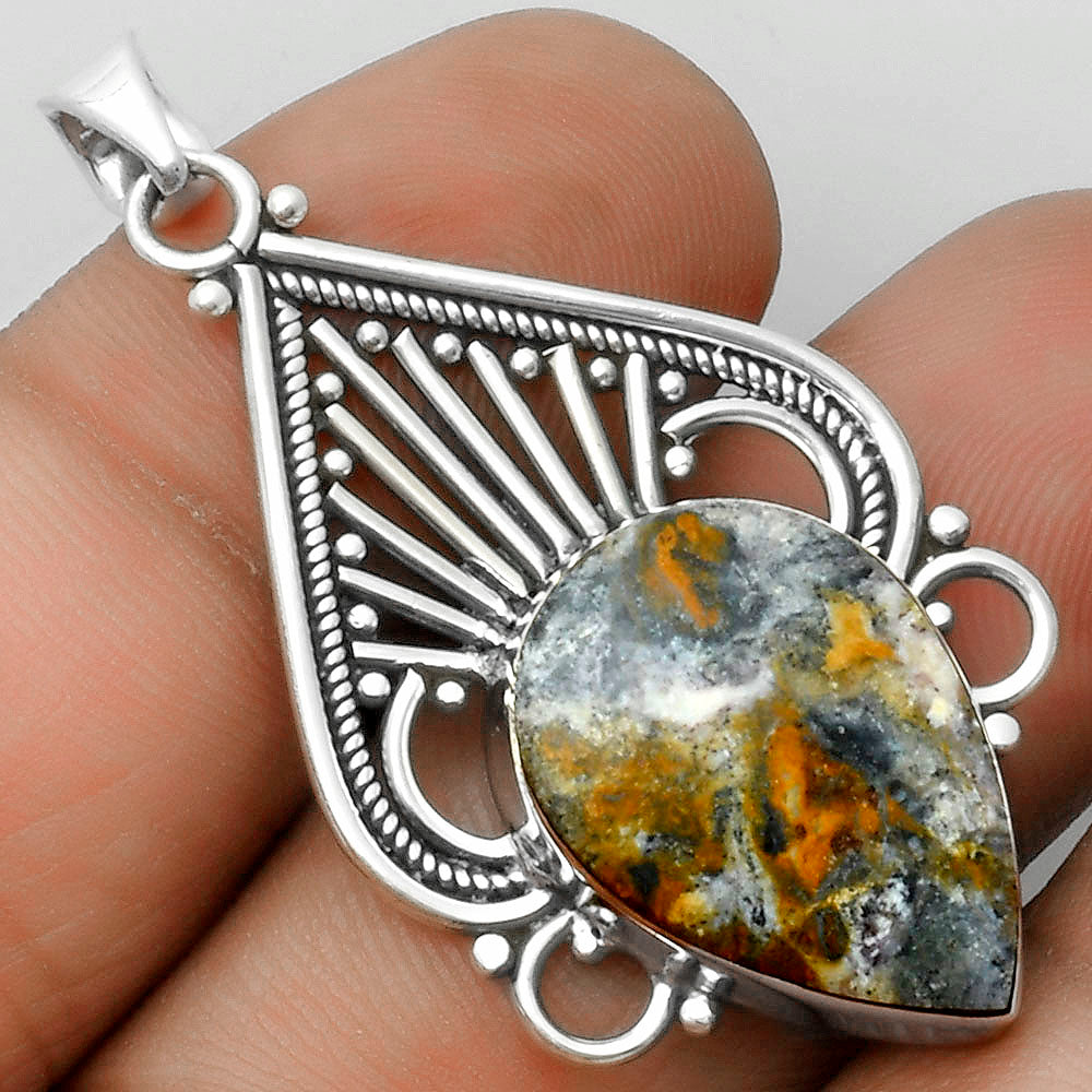 Natural Indian Blanket Jasper Pendant P-1541 SDP115798