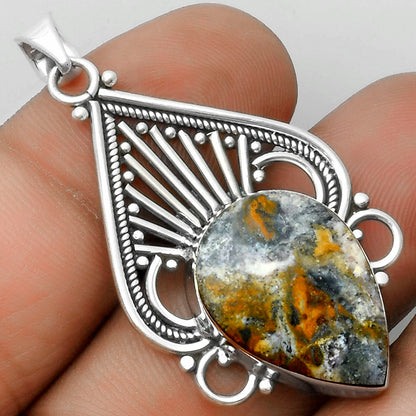 Natural Indian Blanket Jasper Pendant P-1541 SDP115798