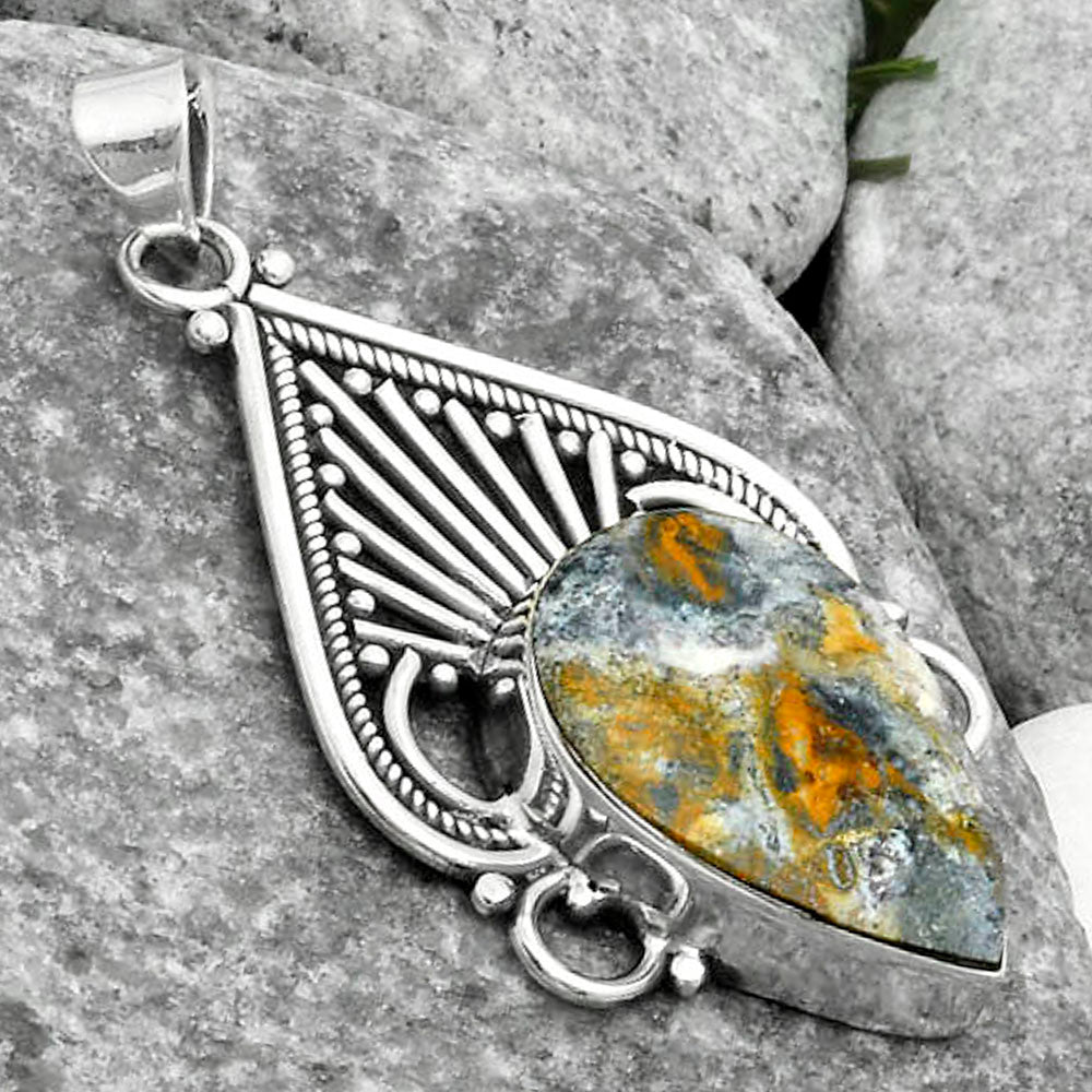Natural Indian Blanket Jasper Pendant P-1541 SDP115798