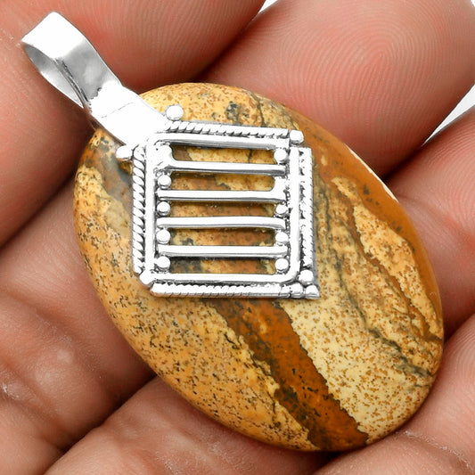 Natural Picture Jasper Pendant P-1462 SDP115801