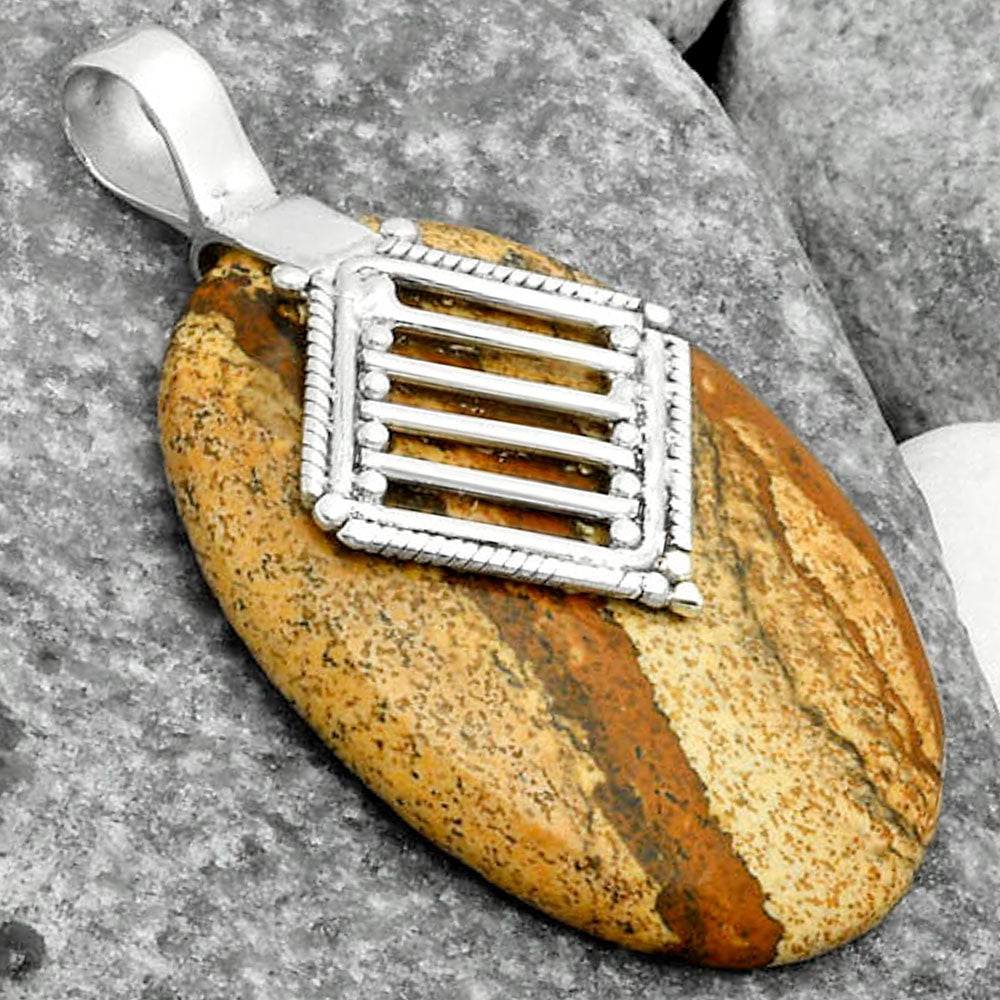 Natural Picture Jasper Pendant P-1462 SDP115801