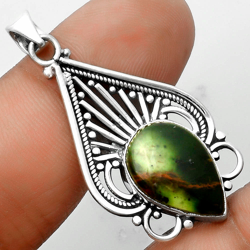 Natural Turkish Rainforest Chrysocolla Pendant P-1541 SDP115806