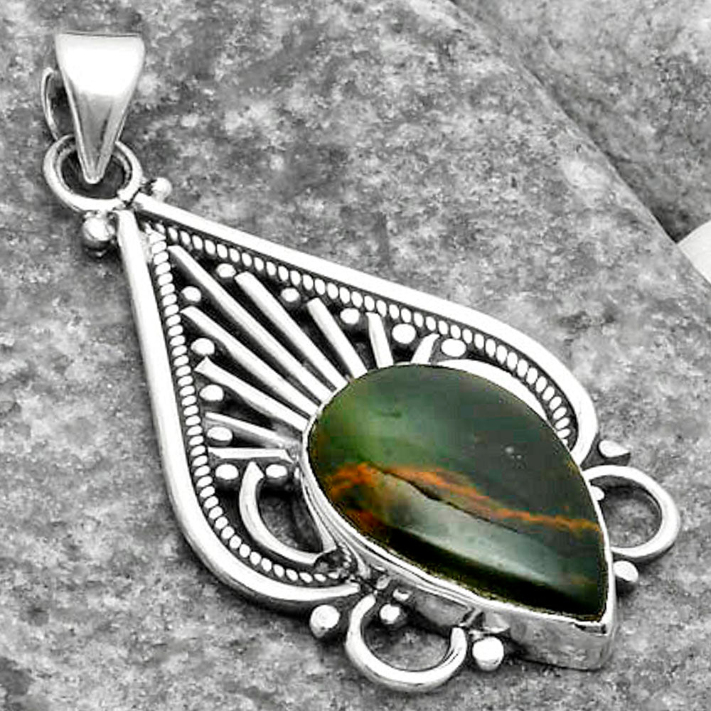 Natural Turkish Rainforest Chrysocolla Pendant P-1541 SDP115806