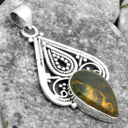 Natural Turkish Rainforest Chrysocolla Pendant P-1541 SDP115811