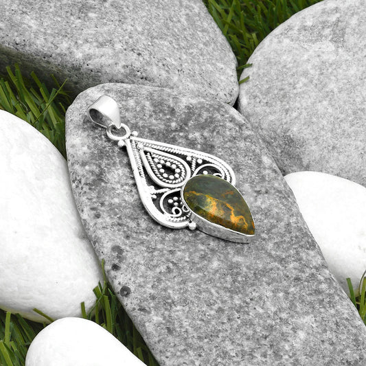 Natural Turkish Rainforest Chrysocolla Pendant P-1541 SDP115811