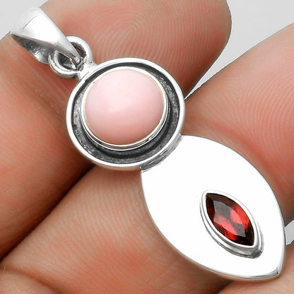 Natural Pink Opal Australia & Garnet Pendant P-1186 SDP115845
