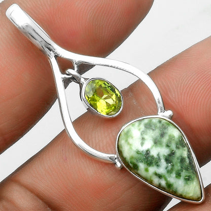 Natural Dioptase & Peridot Pendant P-1648 SDP115859