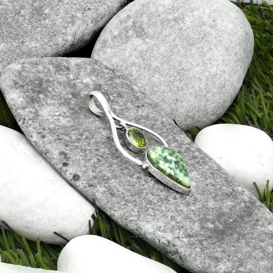 Natural Dioptase & Peridot Pendant P-1648 SDP115859