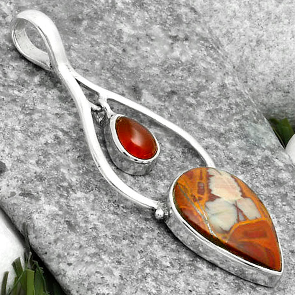 Natural Noreena Jasper & Carnelian Pendant P-1648 SDP115865