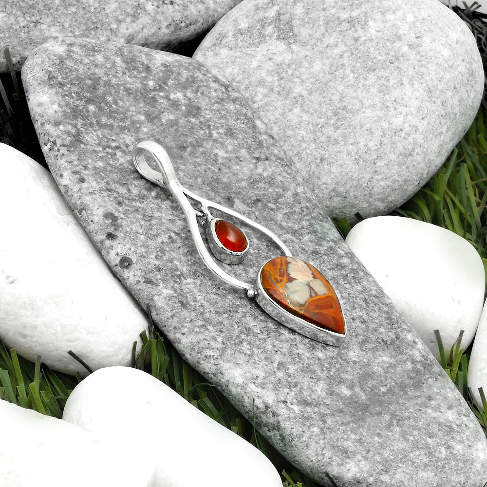 Natural Noreena Jasper & Carnelian Pendant P-1648 SDP115865