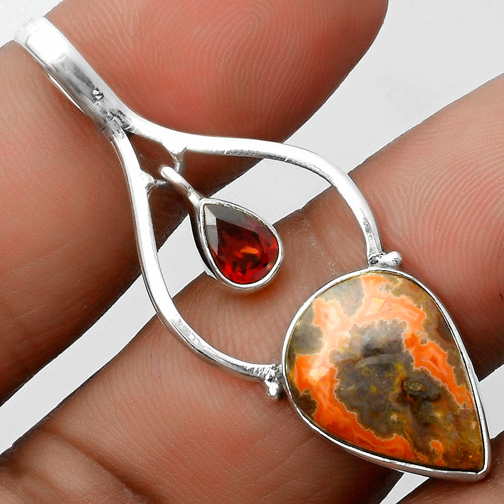 Rare Cady Mountain Agate & Garnet Pendant P-1648 SDP115868