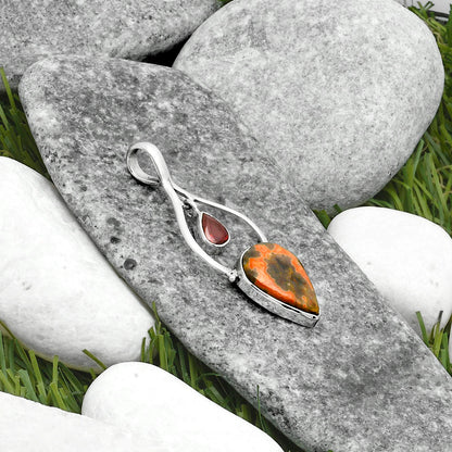 Rare Cady Mountain Agate & Garnet Pendant P-1648 SDP115868