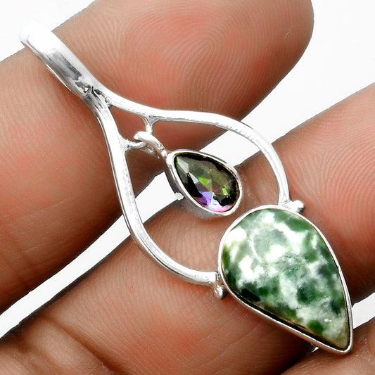 Natural Dioptase & Mystic Topaz Pendant P-1648 SDP115869