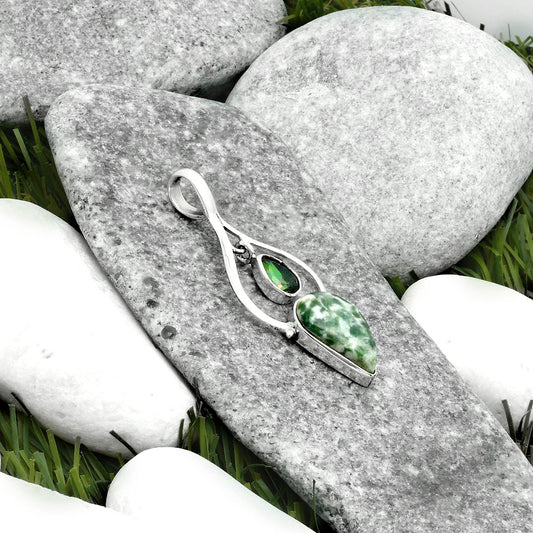 Natural Dioptase & Mystic Topaz Pendant P-1648 SDP115869