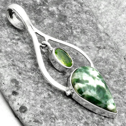 Natural Dioptase & Peridot Pendant P-1648 SDP115885