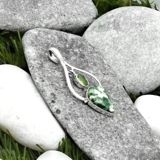 Natural Dioptase & Peridot Pendant P-1648 SDP115885