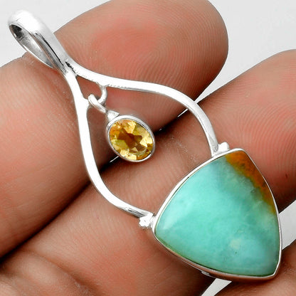 Natural Boulder Chrysoprase & Citrine Pendant P-1648 SDP115899
