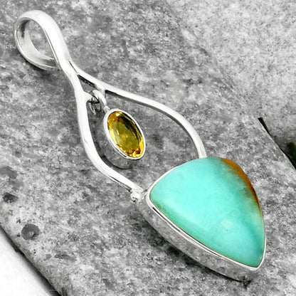 Natural Boulder Chrysoprase & Citrine Pendant P-1648 SDP115899