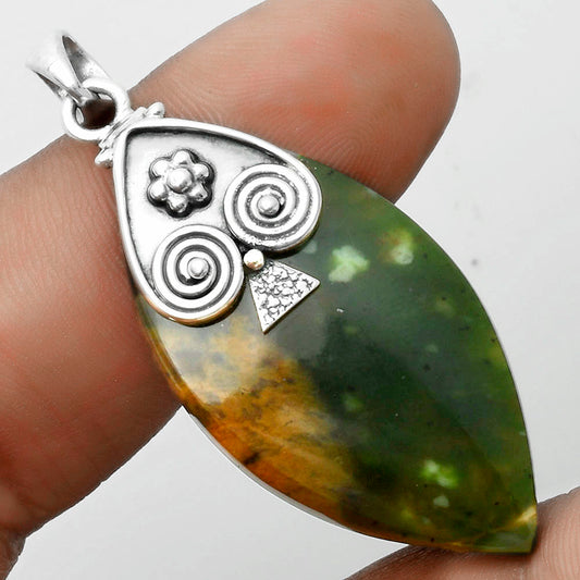 Natural Chrome Chalcedony Pendant P-1388 SDP115946