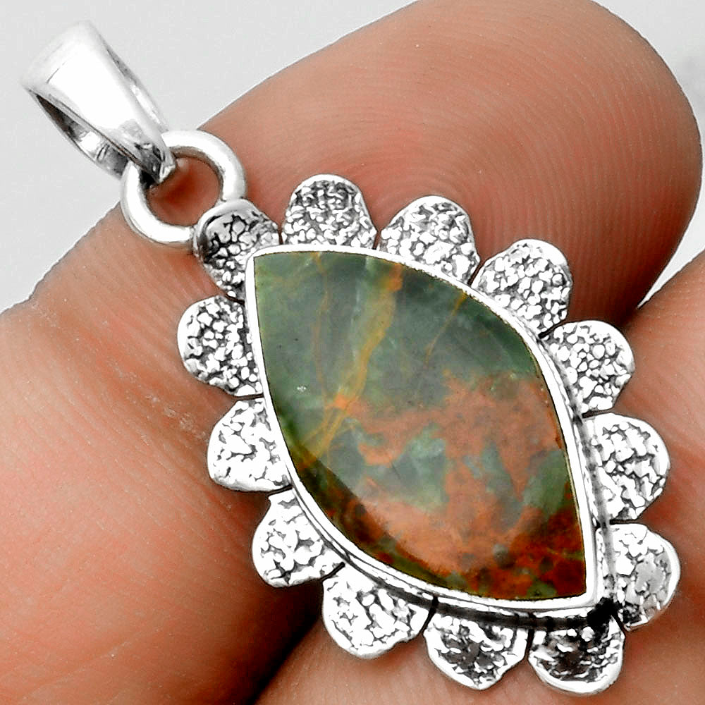 Natural Turkish Rainforest Chrysocolla Pendant P-1205 SDP115953