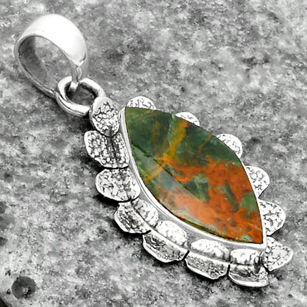 Natural Turkish Rainforest Chrysocolla Pendant P-1205 SDP115953