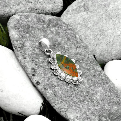 Natural Turkish Rainforest Chrysocolla Pendant P-1205 SDP115953