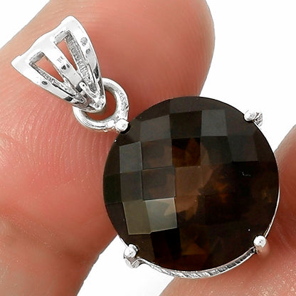 Faceted Natural Smoky Quartz - Brazil Pendant P-1013 SDP116354