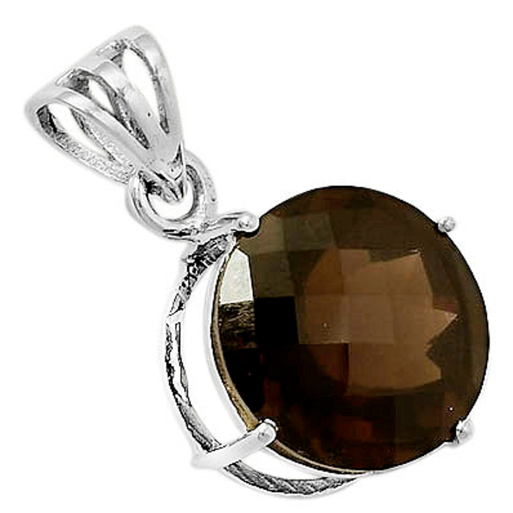 Faceted Natural Smoky Quartz - Brazil Pendant P-1013 SDP116354