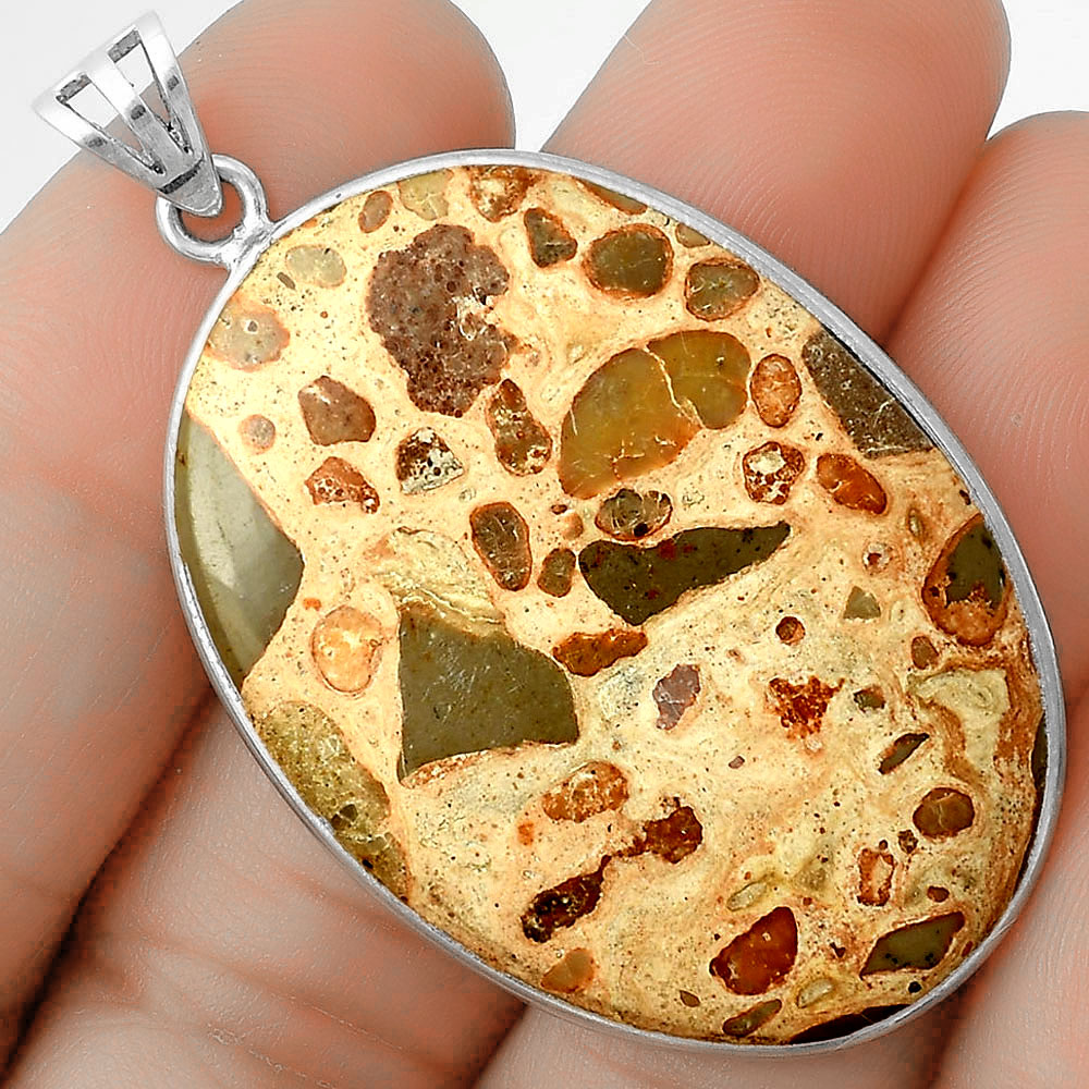 Natural Chert Breccia Crystal Pendant P-1001 SDP116481
