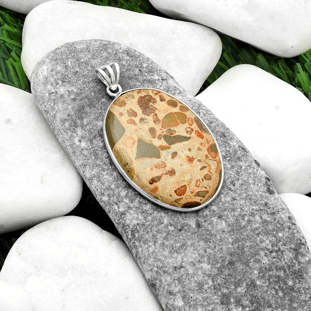 Natural Chert Breccia Crystal Pendant P-1001 SDP116481