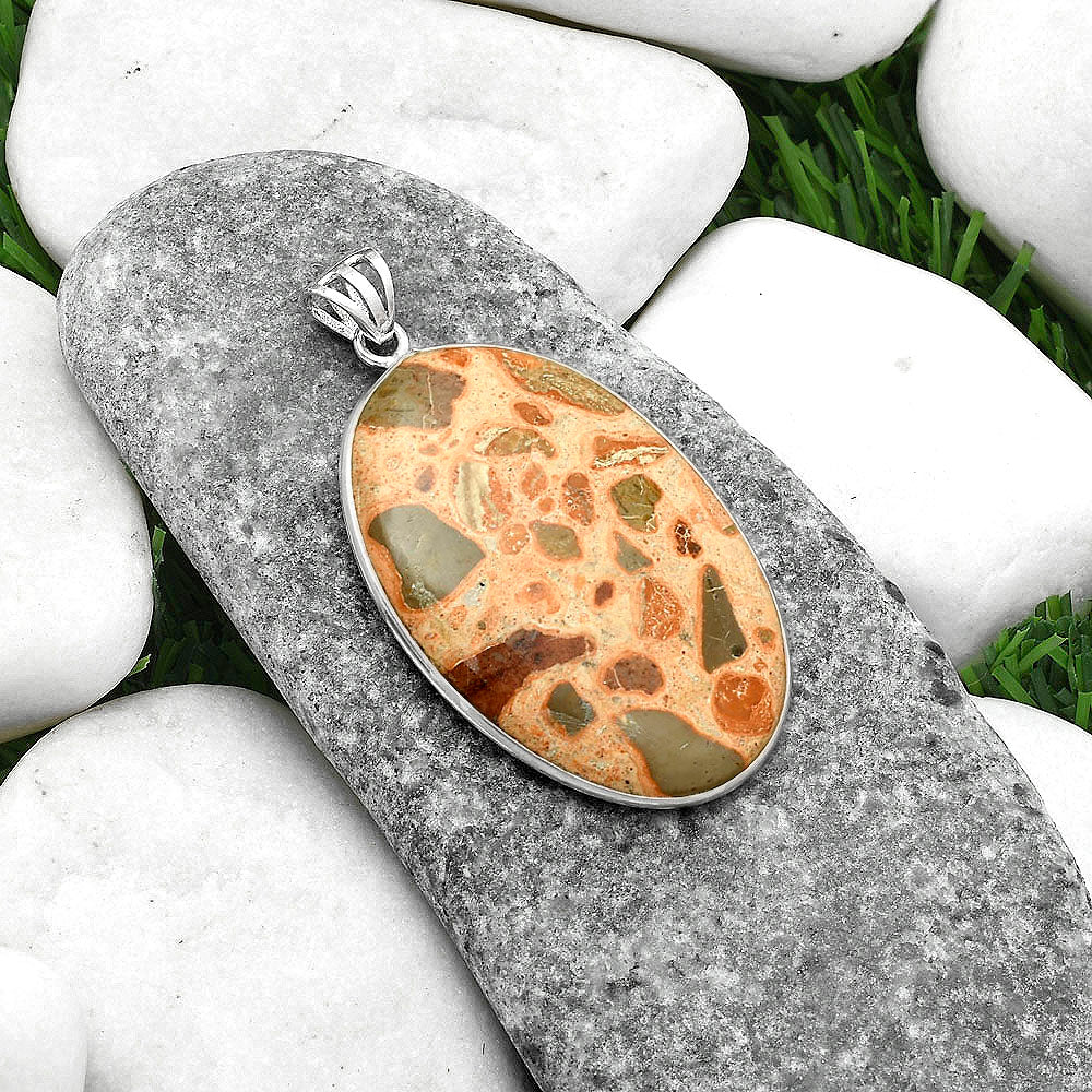 Natural Chert Breccia Crystal Pendant P-1001 SDP116523