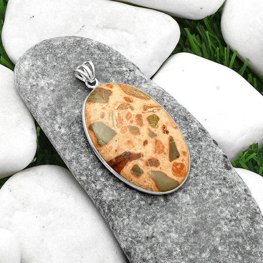 Natural Chert Breccia Crystal Pendant P-1001 SDP116523