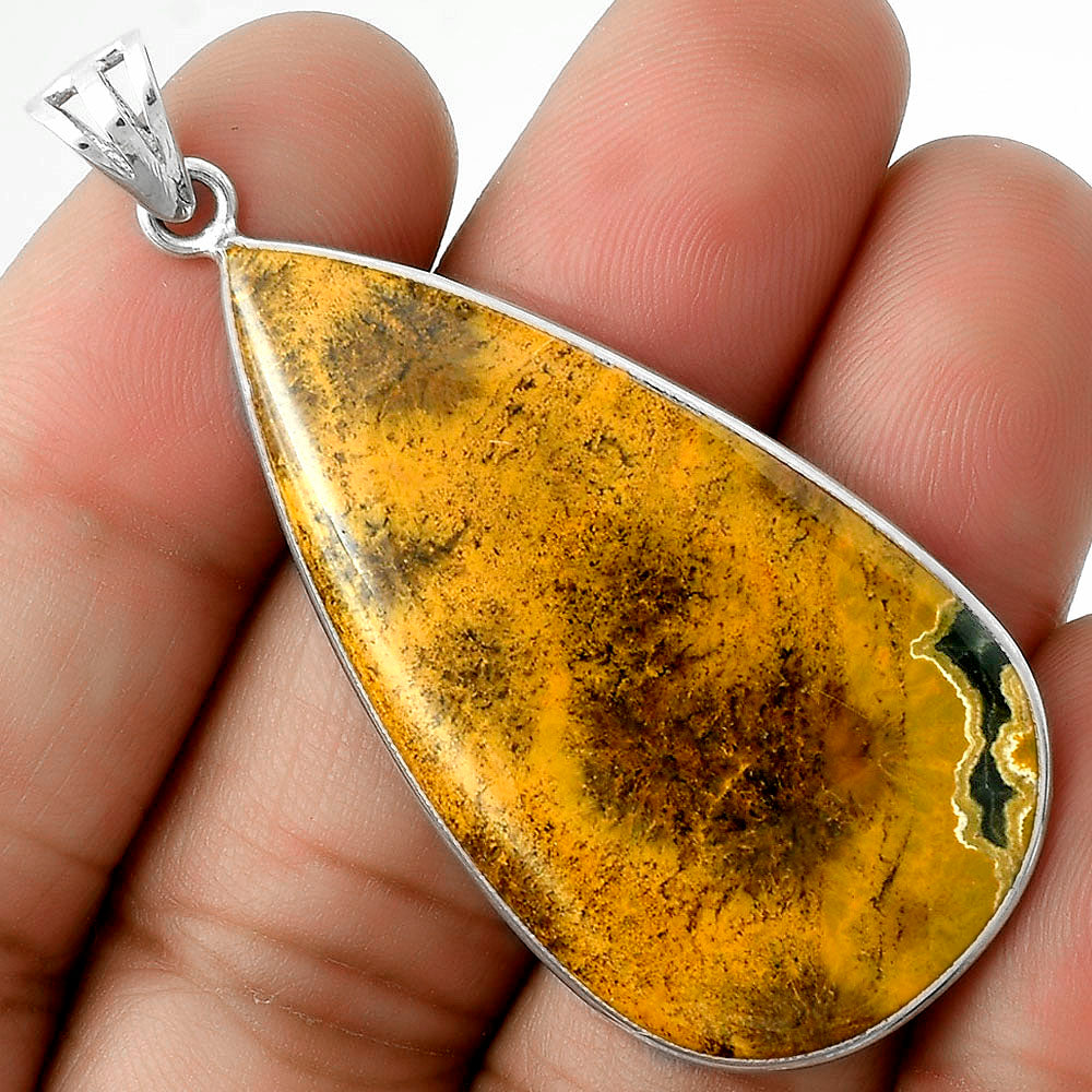 Natural Turkish Rainforest Chrysocolla Pendant P-1001 SDP116558