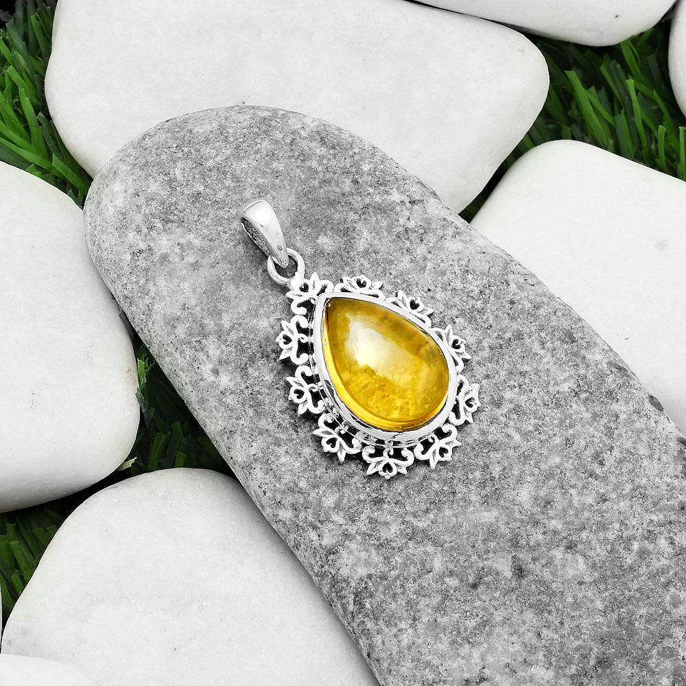 Artisan - Natural Citrine Cab Pendant P-1028 SDP116565