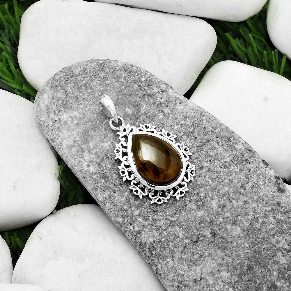 Artisan - Smoky Quartz Cab - Brazil Pendant P-1028 SDP116570