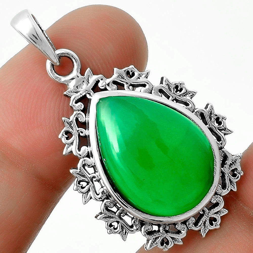 Artisan - Natural Green Onyx Cab Pendant P-1028 SDP116573