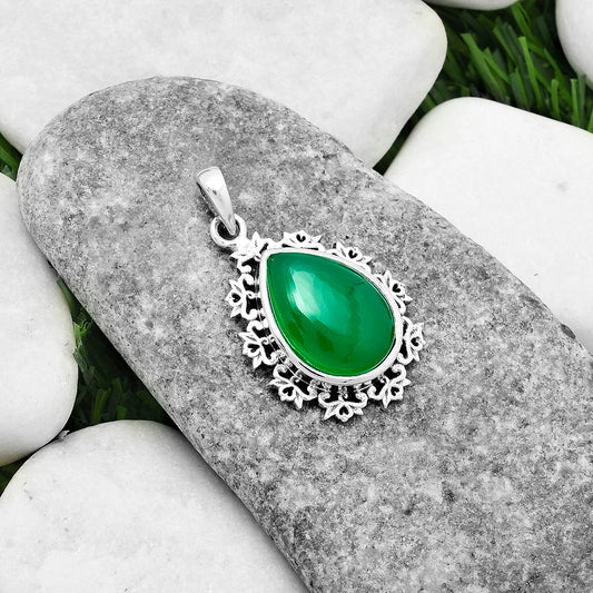 Artisan - Natural Green Onyx Cab Pendant P-1028 SDP116573