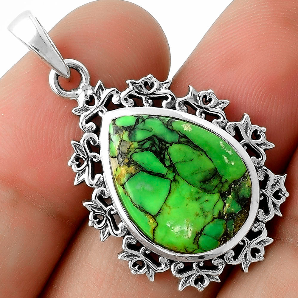 Artisan - Green Matrix Turquoise Pendant P-1028 SDP116576