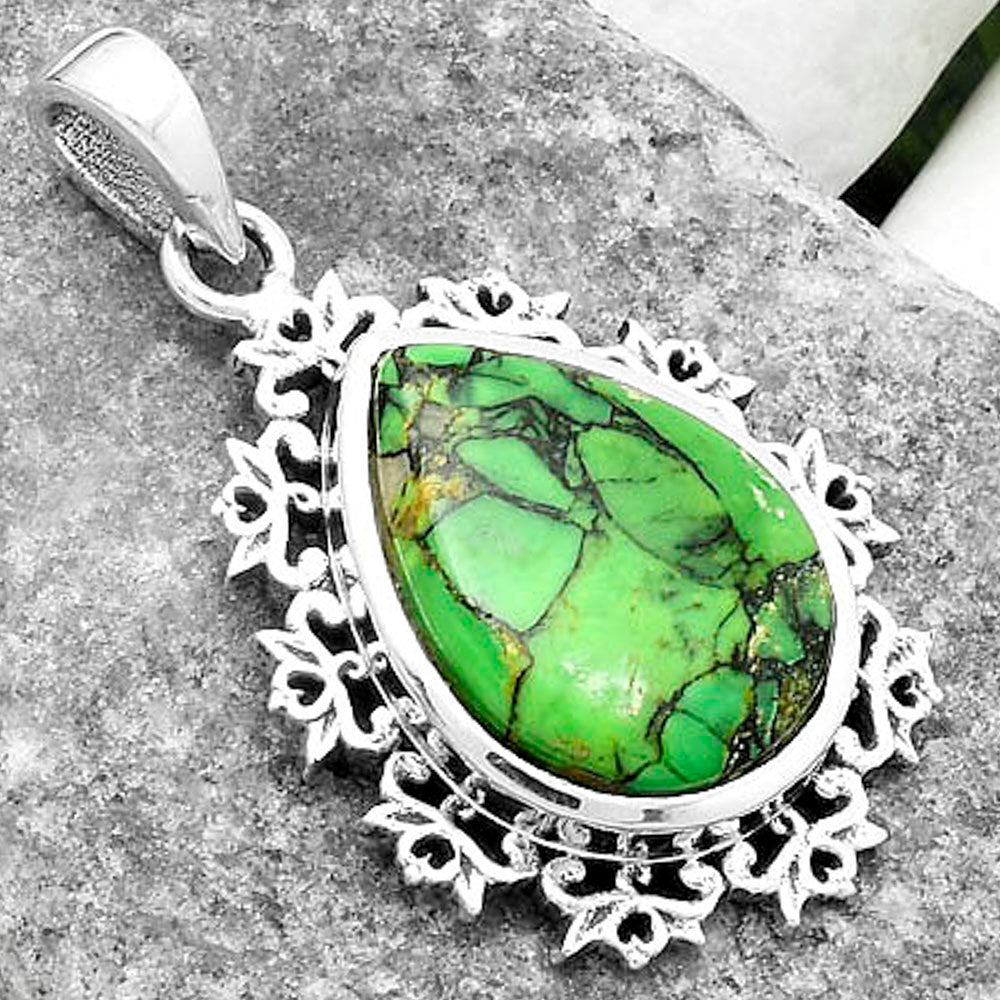 Artisan - Green Matrix Turquoise Pendant P-1028 SDP116576