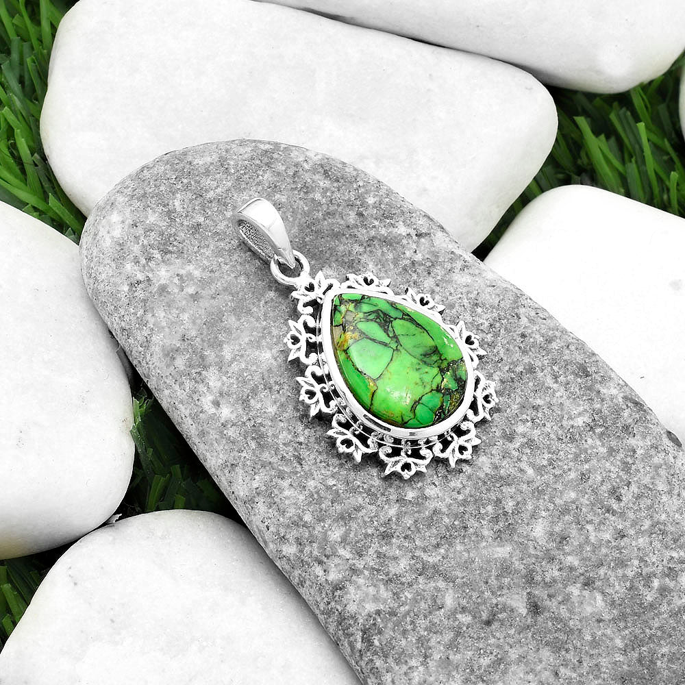 Artisan - Green Matrix Turquoise Pendant P-1028 SDP116576