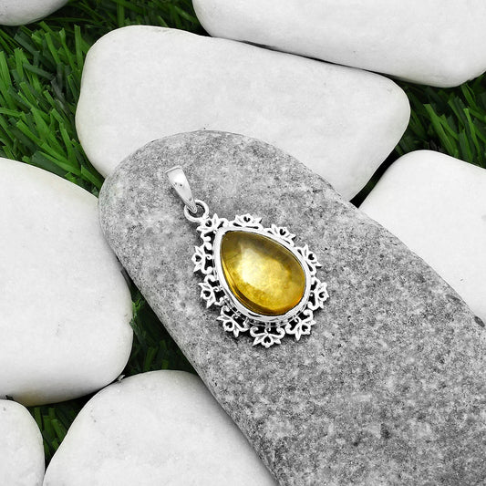 Artisan - Natural Citrine Cab Pendant P-1028 SDP116579