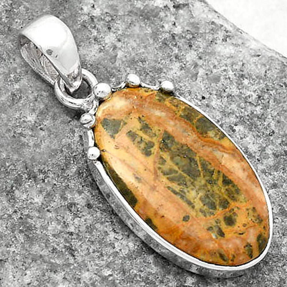 Natural Moroccan Yellow Jacket Jasper Pendant P-1349 SDP116660