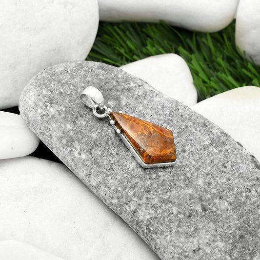 Natural Red Moss Agate Pendant P-1349 SDP116674