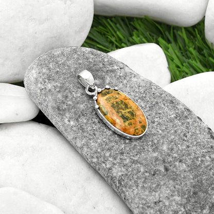 Natural Moroccan Yellow Jacket Jasper Pendant P-1349 SDP116678