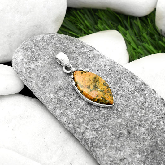 Natural Moroccan Yellow Jacket Jasper Pendant P-1349 SDP116689