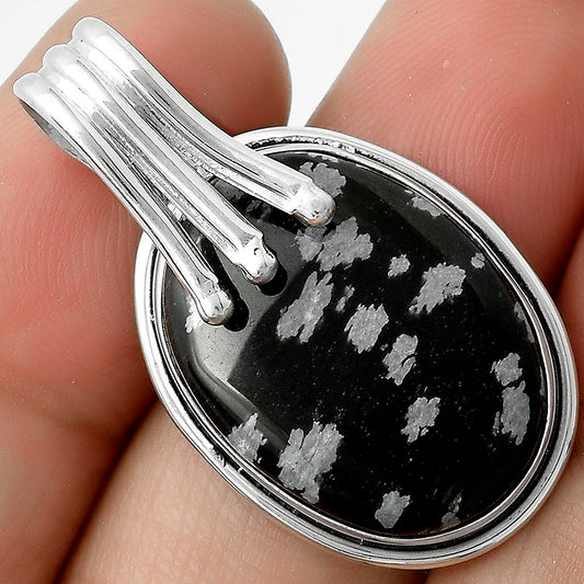 Natural Snow Flake Obsidian Pendant P-1664 SDP116776