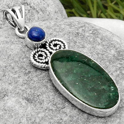 Natural Green Aventurine & Lapis Pendant P-1093 SDP116889