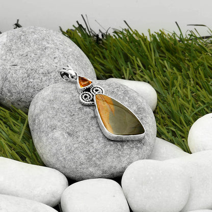 Polygram Jasper & Padparadscha Sapphire Pendant P-1093 SDP116896