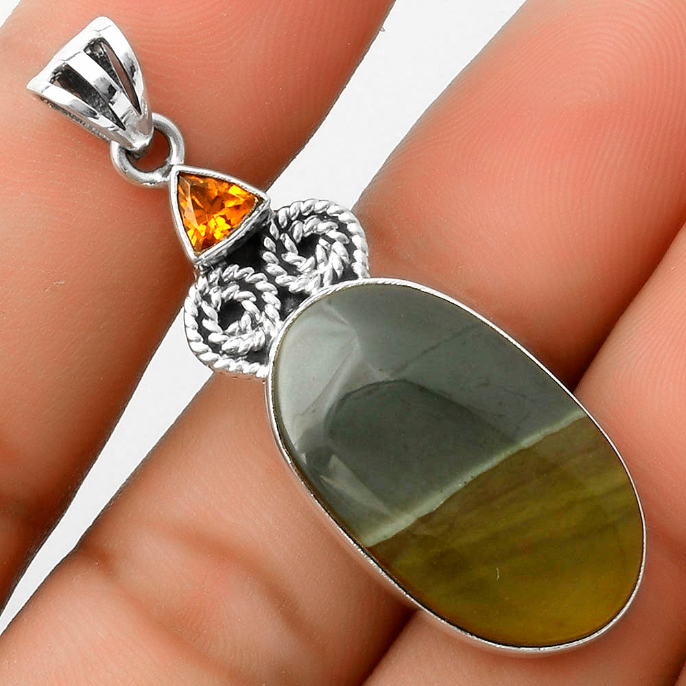 Polygram Jasper & Padparadscha Sapphire Pendant P-1093 SDP116900